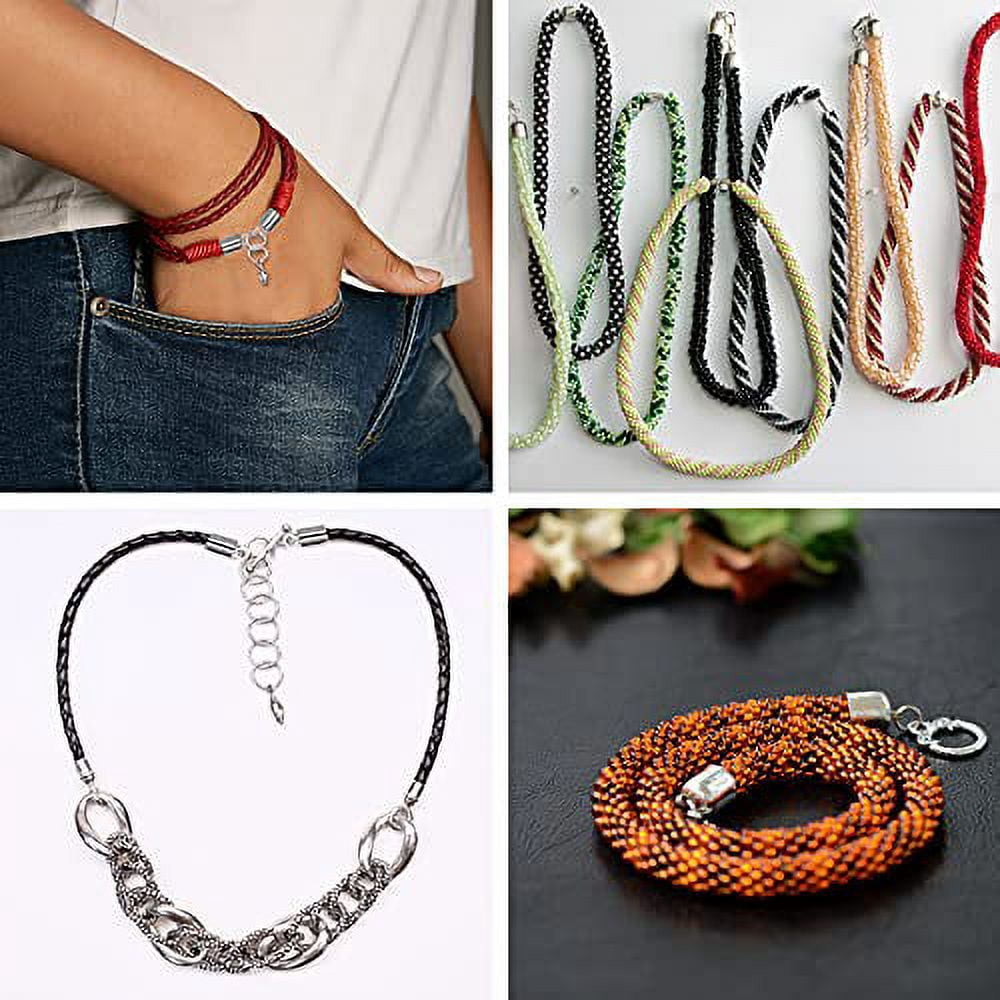 Mandala Crafts Stainless Steel Kumihimo Cord End Cap, Clasp, Ribbon Clamp, Bail Jewelry Finding Supplies Starter Kit (Endcaps, Lobster Clasps, Jump Rings, Pins, Earring Hooks, Bails, Ribbon Ends)