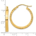 thumbnail image 2 of FJC Finejewelers 14 kt Yellow Gold Polished and Textured Sides Hoop Earrings 27 x 25 mm, 2 of 6