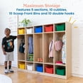 thumbnail image 5 of ECR4Kids 5-Section Coat Locker and 10 Scoop Front Storage Bins, Classroom Furniture, Natural, 5 of 9