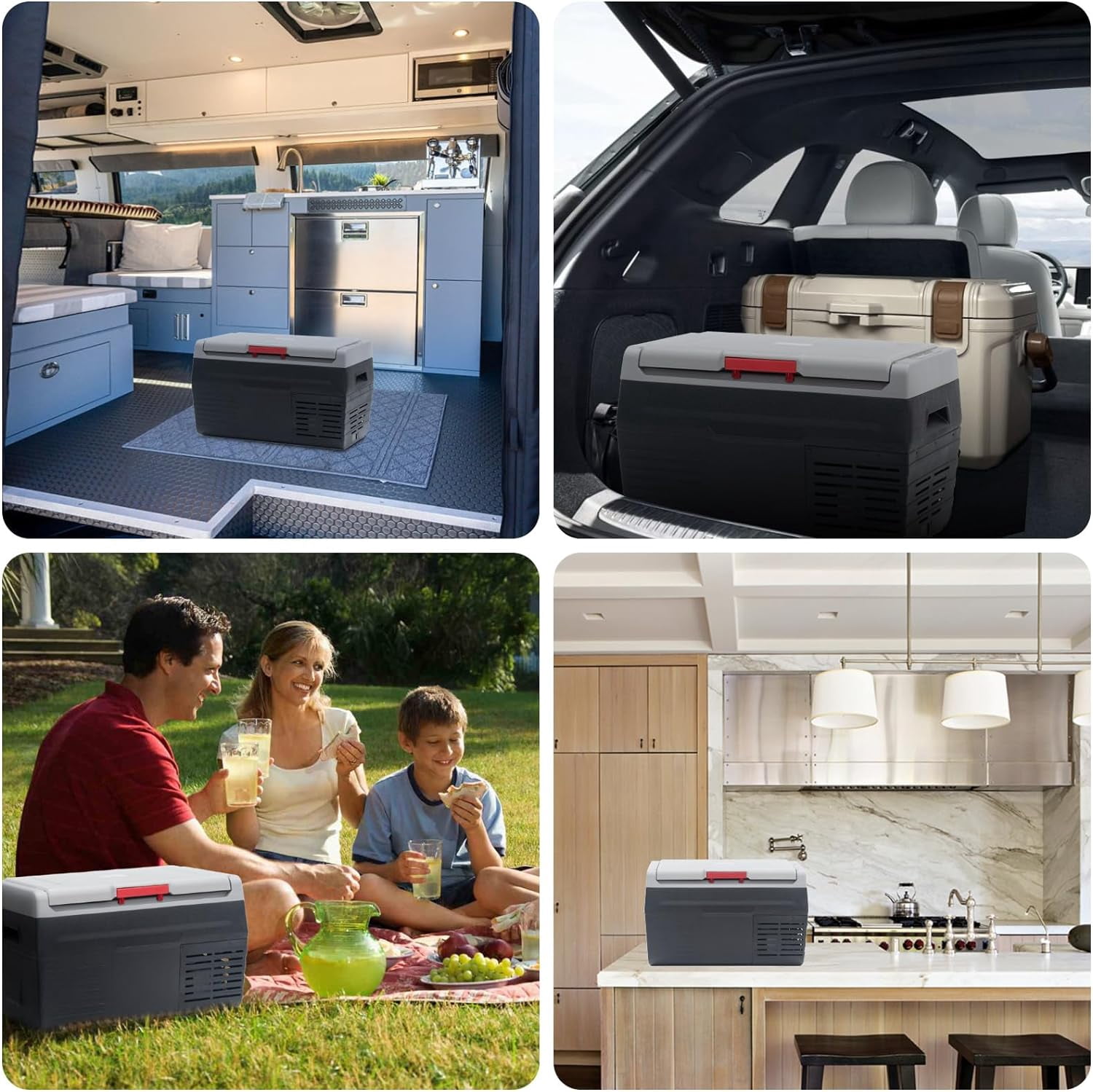 12V Car Refrigerator 20L Electric Cooler 12/24V DC Convertible Freezer Portable Camping Truck RV Travel