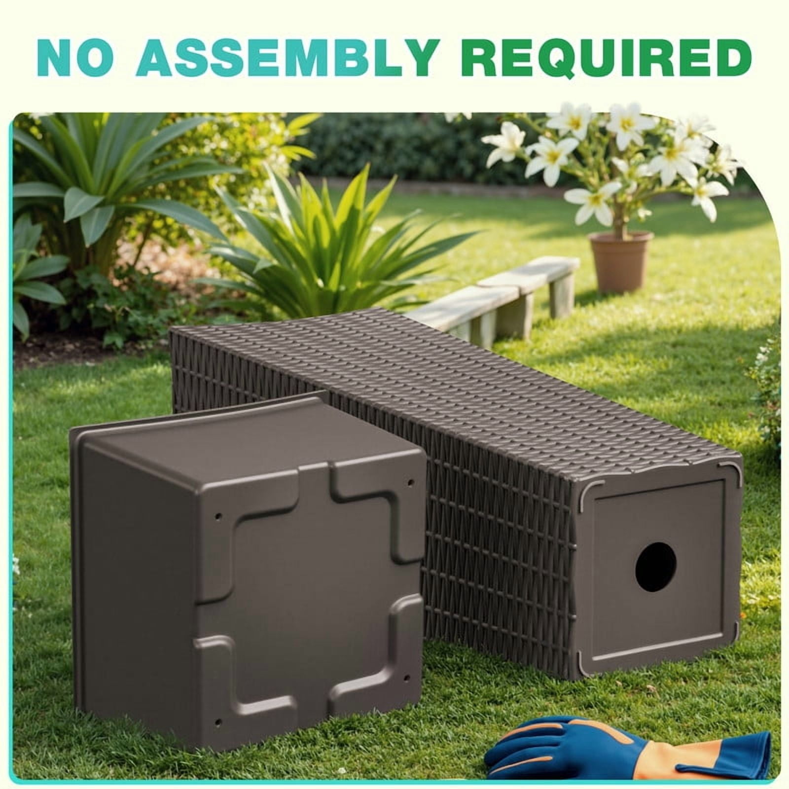 Devoko 24" Tall Planters for Outdoor Plants Set of 2, Woven-Textured Outdoor Plant Pots for Patio, Front Porch