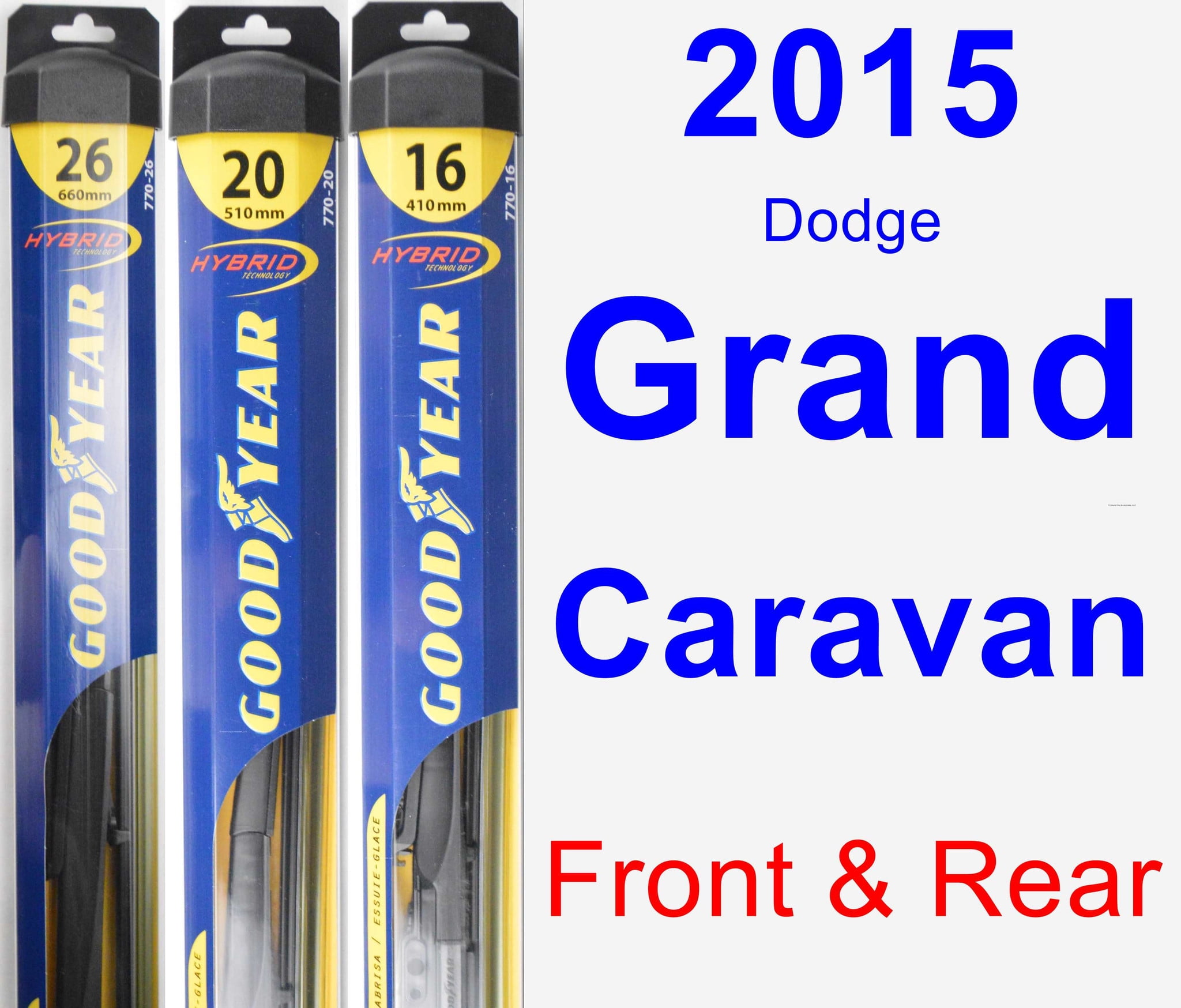 2015 Dodge Grand Caravan Wiper Blade Set/Kit (Front & Rear) (3 Blades