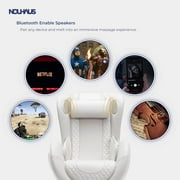 Nouhaus Heated Classic Massage Chair Full Body and Spot Massaging Recliner with Ottoman, Bluetooth Speaker, in-Chair Charger Elder White