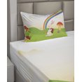 thumbnail image 2 of Ambesonne Rainbow Fitted & Top Sheet Set with Sham, Bunny Easter Egg, Multicolor, 2 of 4