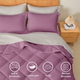 thumbnail image 3 of Flymme 7 Pieces Full Size Bed in a Bag Purple Comforter Set with Sheets Modern Quilted Diamond Bedding Sets Complete Full Bed Sets for Bedroom Decor, 3 of 8