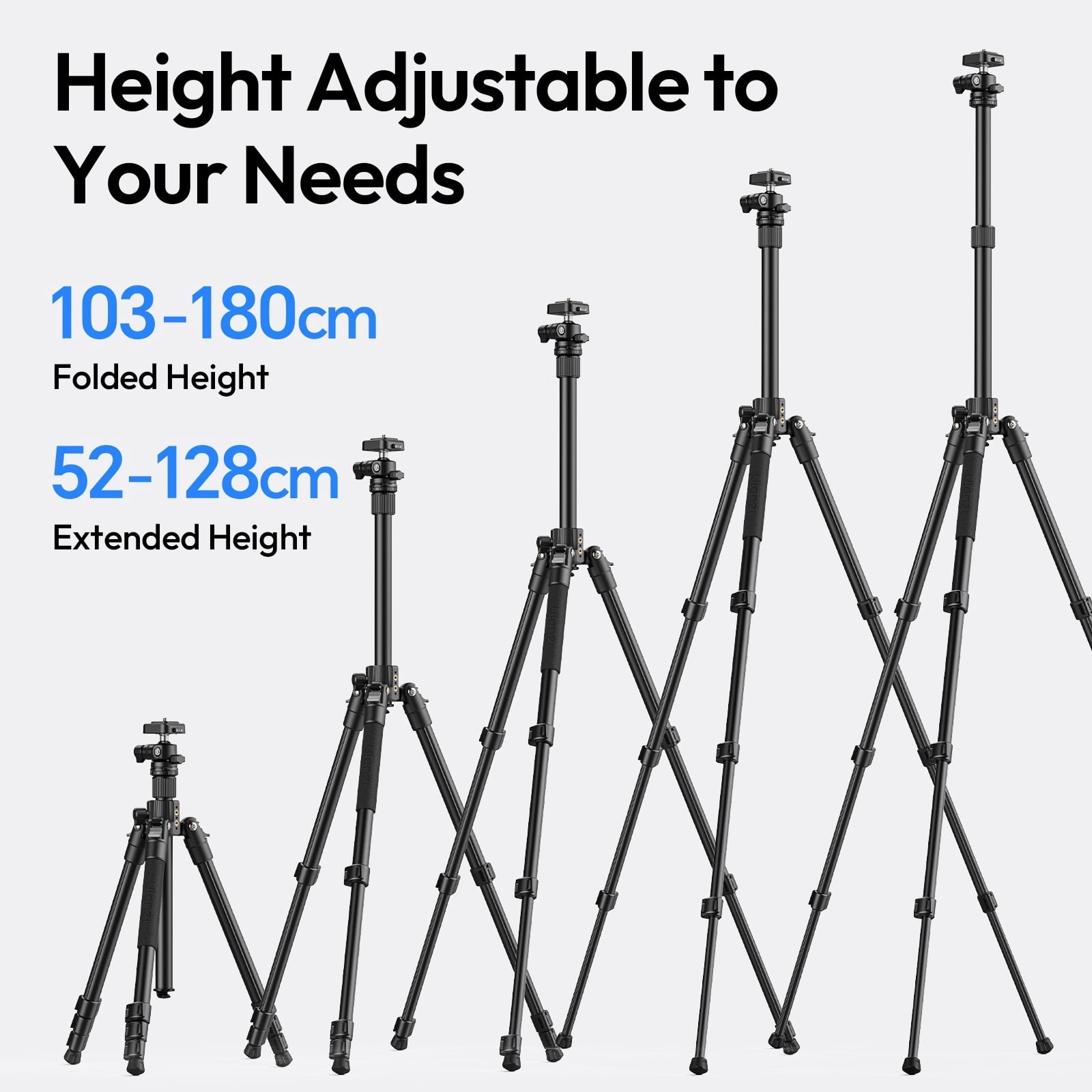 Ulanzi TT53 Traveler Uka Tripod – 180cm Lightweight Aluminum Travel Tripod with Quick Release Plate & 360° Ball Head for DSLR, Mirrorless, and Smartphone Cameras