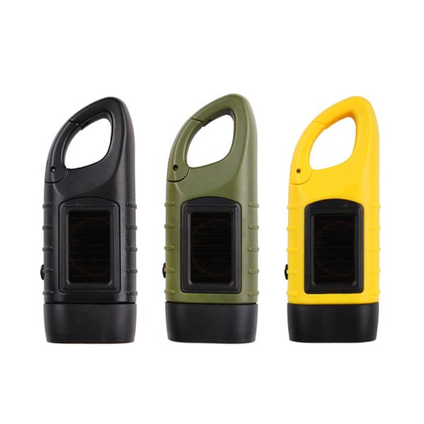 3Pack Hand Crank Solar Powered Flashlight, Emergency Rechargeable
