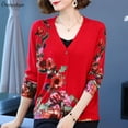 thumbnail image 3 of Sweater For Women New Autumn High Quality Print Woman Sweaters Cardigan Knitwear Single-breasted Soft LOVE DOCK, 3 of 5