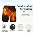 thumbnail image 3 of Fotbe Fiery Orange Flames Energy Traje de Baño para Hombre – Shorts de Natación de Secado Rápido con Forro y Bolsillos-Small, 3 of 6