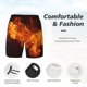 thumbnail image 3 of Balery Fiery Orange Flames Energy Bañador para hombre, shorts de playa de secado rápido con entrepierna y forro de compresión-Large, 3 of 6