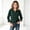 Army Green, variant on Girls Round Neck Button Down Long Sleeve Plaid Shirt Regular Fit Soft Casual Plaid Top for Girls 6-16 Years Spring Fall Winter