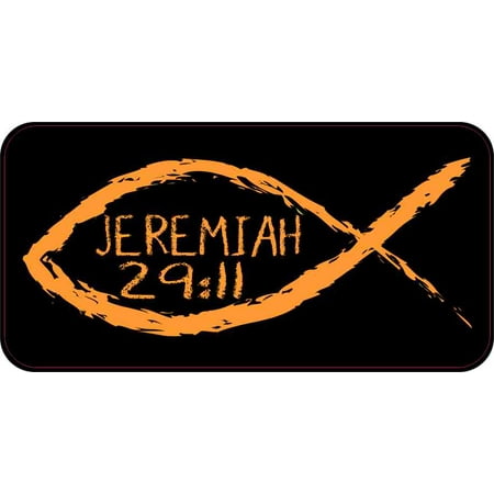 

6in x 3in Christian Fish Jeremiah 29:11 Magnet