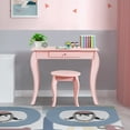 thumbnail image 4 of Costway Kids Vanity Set Princess Makeup Dressing Play Table Set W/Mirror  Pink, 4 of 10