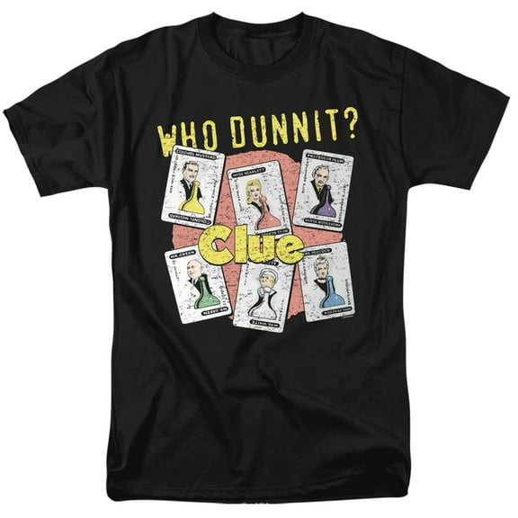 Clue Who Dunnit S/S Adult 18/1 T-Shirt Black