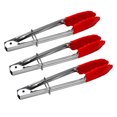 thumbnail image 1 of Pinzas pequeñas con puntas de silicona de 7 pulgadas para cocina, juego de 3, perfectas para servir comida, cocinar, hacer ensaladas y asar a la parrilla, 1 of 4