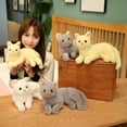 thumbnail image 5 of XUYAN 2PCS Cute Solid Color Cat Plush Toy Doll Children's Birthday Gift for 2 3 4 Years Old Toddlers Girls Boys Christmas Birthday Gifts,White+Yellow, 5 of 9