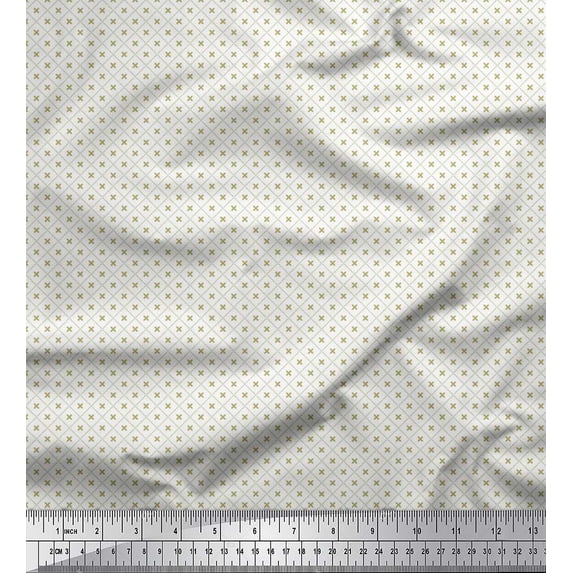 Soimoi Rayon Crepe Fabric Check Shirting Print Fabric by The Yard 46 Inch Wide