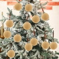 thumbnail image 5 of 15 Pcs Dusty Khaki Velvet Christmas Balls Bulk, 3.15 Inch Flocked Christmas Tree Ball Ornaments, Xmas Shatterproof Hanging Ornaments for Xmas Tree Garland Holiday Party Decoration, 5 of 8