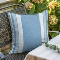 thumbnail image 3 of Throw Pillow Covers 16x16 Inch, Vintage Sky Blue Striped Decorative Pillow Cases for Couch Sofa Bed, Farmhouse Modern Stripes Boho Texture Cotton Linen Square Home Decor Pillowcases, 3 of 9