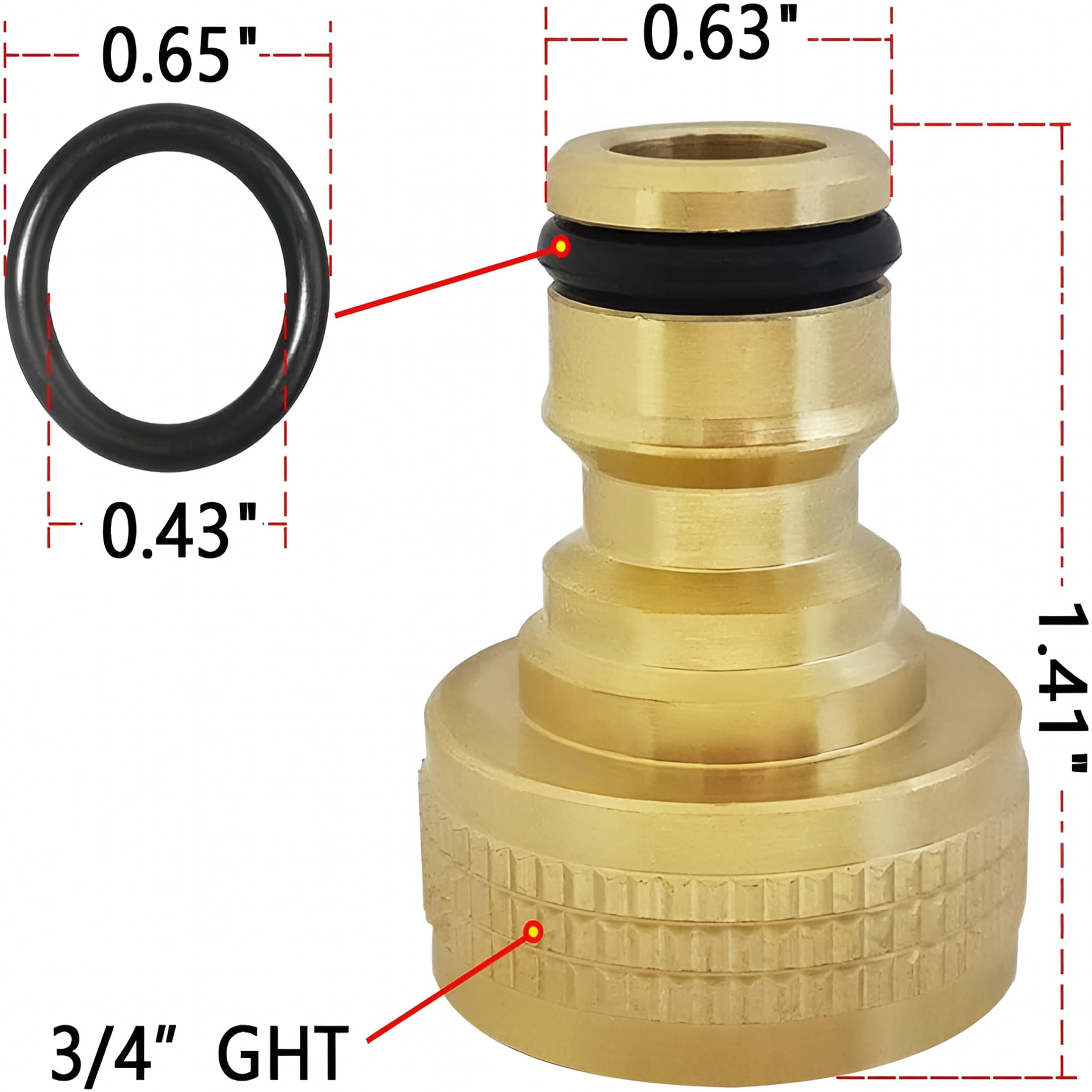 ZHZFKQ Male Garden Hose Quick Connect Solid Brass Quick Connector Garden Hose Fitting Water Hose Connectors 3/4 inch GHT (4 Female+ 4Male)