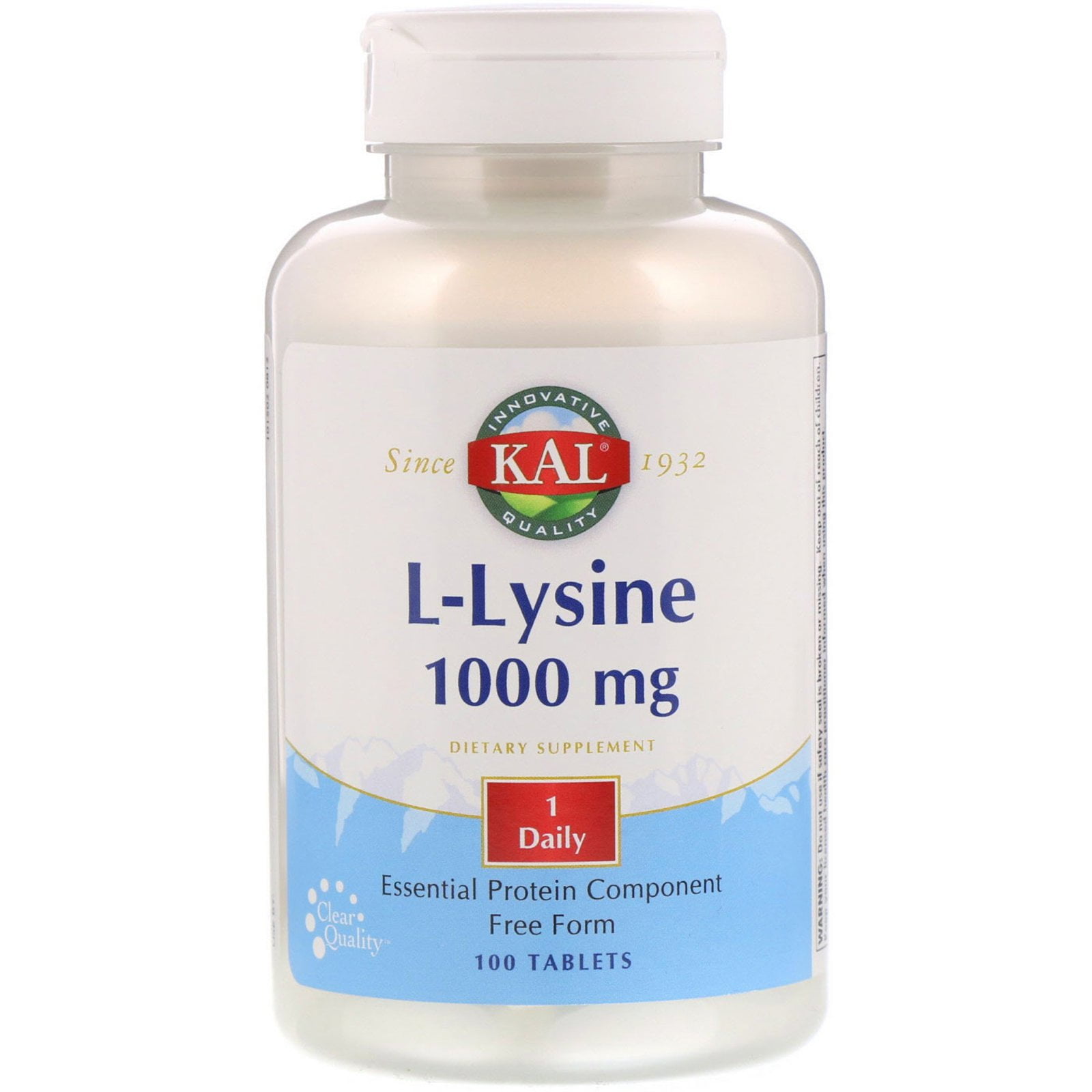 KAL LLysine 1000 mg 100 Tablets