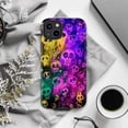 thumbnail image 6 of Psychedelic Skull Art Phone Case, Neon Grunge Rainbow Design Protective Phone Cover for iPhone 16 15 14 13 12 11 Pro Max Mini Plus, 6 of 6