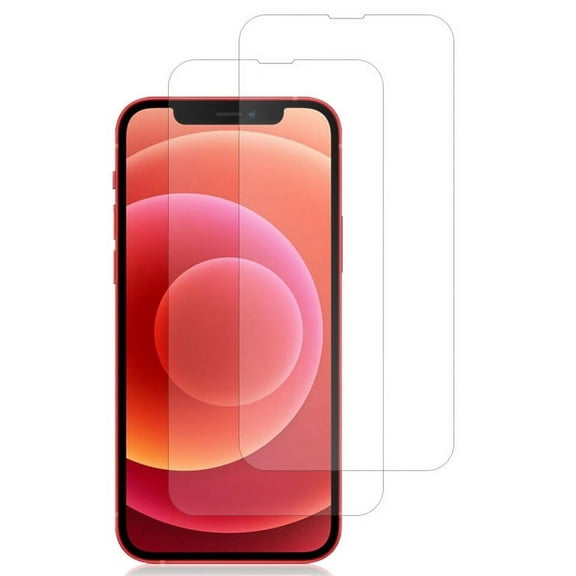 2x Tempered Glass for iPhone 13 Mini, Nakedcellphone 9H Hard Clear Screen Protector Guard [Scratch/Crack Saver] - Twin Pack
