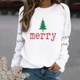 thumbnail image 3 of Merry Sweatshirts for Women, Long-Sleeved Merry Christmas Printed Top, 3 of 8