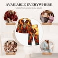 thumbnail image 7 of Lsque Sunset Meditating Dog Pattern Long Sleeve Pajama Set for Women - Soft 2-Piece Sleepwear and Loungewear Set with Pockets, Comfy Nightwear-Large, 7 of 7