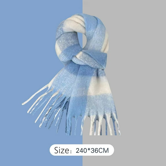 Blue Scarf Women's Super Soft Outdoor Fashion Casual Versatile Atmosphere Warm Winter Scarf