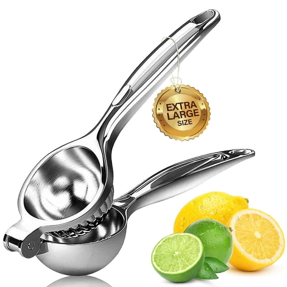 MOJINO Lemon Squeezer, Max Extraction Manual Lemon Juicer, Heavy Duty Stainless Steel Metal Lime Squeezer, Hand Citrus Juicer Press for Lemon, Lime & Orange, Ergonomic Non-Slip Grip