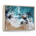 thumbnail image 3 of Designart "Aerial View Skyblue Coastal Waves V" Oversized Coastal Framed Wall Art - Coastal Blue Coastal Beach Bedroom Framed Canvas Wall Art, 3 of 7