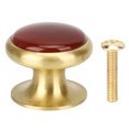 thumbnail image 1 of Perilla de latón con un solo orificio, perilla de armario de color ágata roja, accesorio para muebles del hogar, 1 of 8