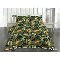 thumbnail image 2 of Ambesonne Forest Quilted Coverlet 2 Pcs, Fantasy Jungle Floral Leaves, Twin Size, Amber Forest Green and Fawn, 2 of 4