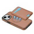 thumbnail image 2 of Compatible With iPhone 14 Plus Magnetic Detachable Wallet Case,PU Leather Back Flip Kickstand,[Compatible With Magsafe],With Card Slots,Shockproof Rugged Phone Case Cover,Brown, 2 of 10
