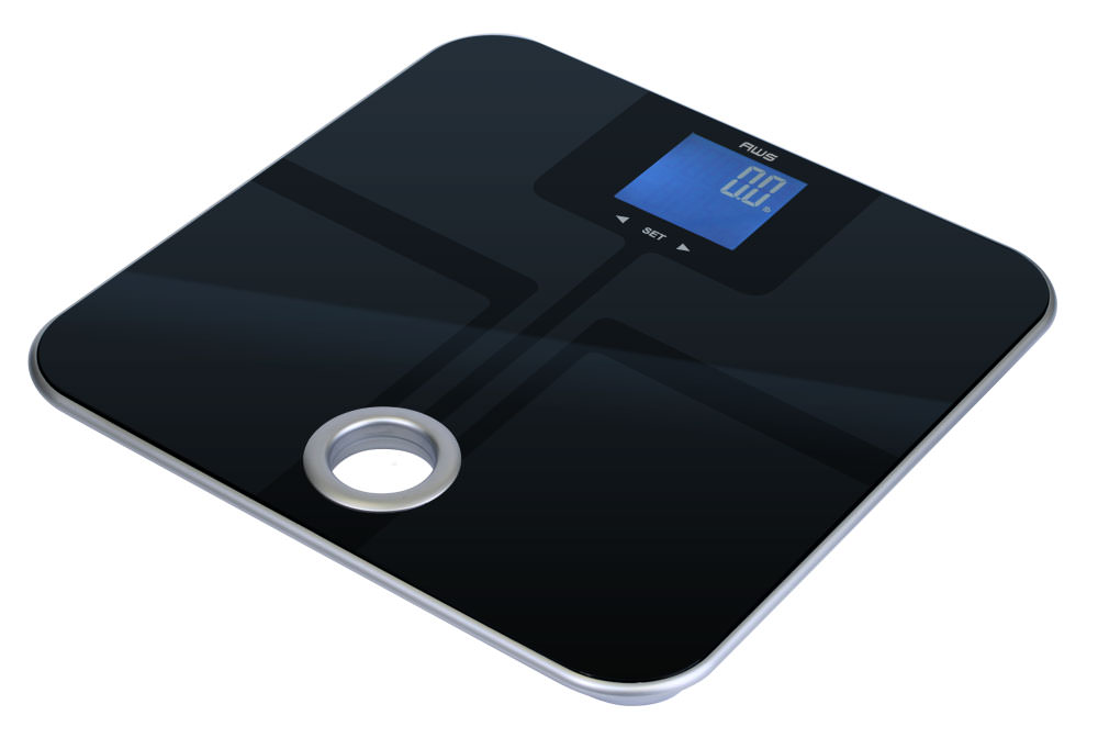 American Weigh Scales MSL-180 Mercury SL Black Glass Top Bathroom Scale
