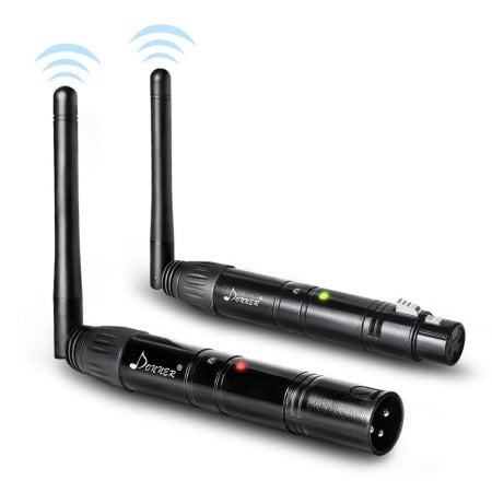 Donner 2PCS Black Metal DMX512 DMX Dfi DJ 2.4G Wireless Receiver & Transmitter Lighting