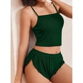 thumbnail image 4 of Sexyfree Ribbed Pajamas Set for Women Sexy Cami with Side Slit Shorts Sleepwear Lingerie 2 Piece Pjs Nightwear, 4 of 5