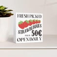thumbnail image 3 of Zomyto 7"x7" Farm Fresh Strawberries Wood Box Sign Farm Fresh Picked Strawberries Wooden Block Sign,Summer Strawberries Sign Decor, 3 of 6