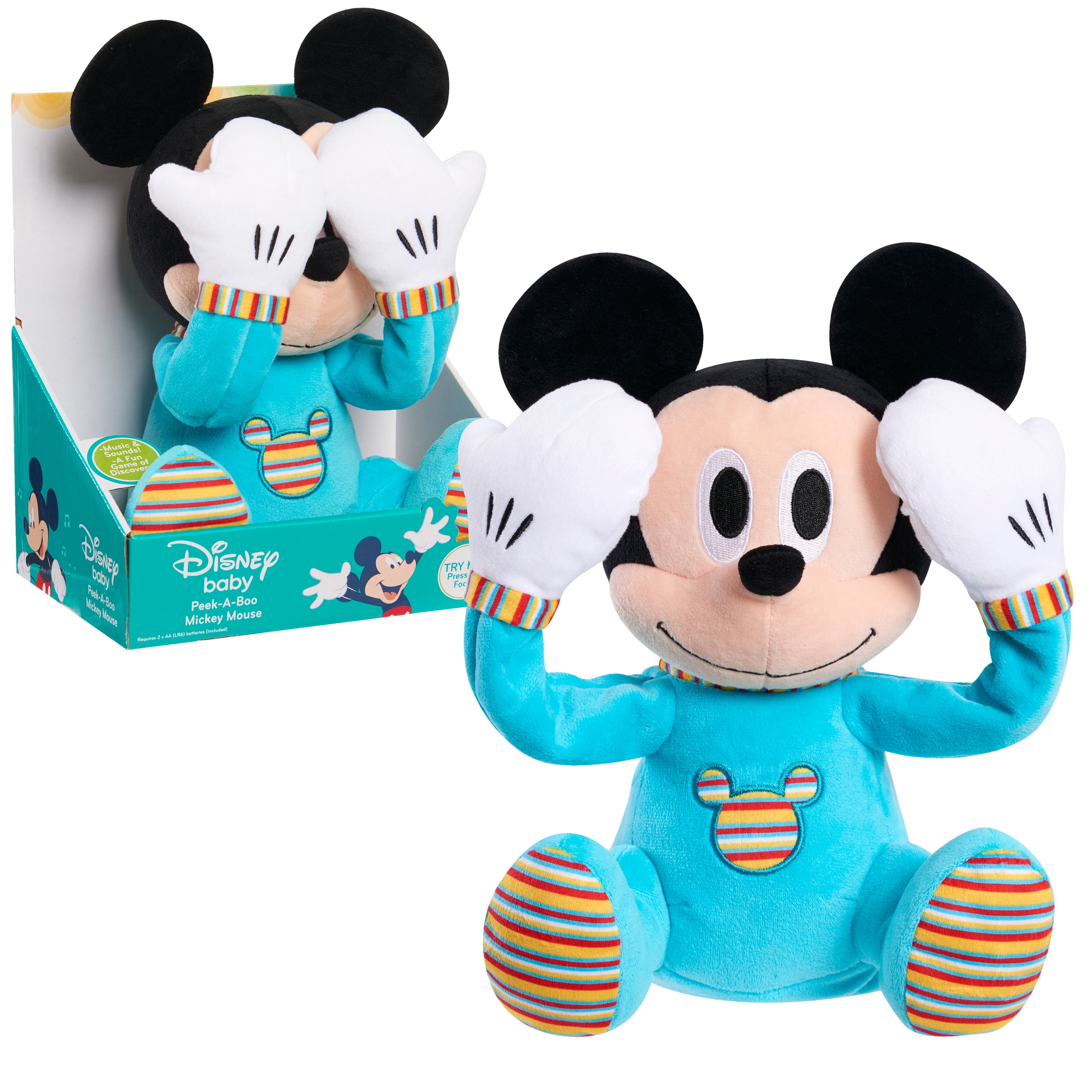 Disney Store Authentic Mickey Mouse Soft Plush Toy in Pouch New Born Baby Gift 