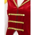 thumbnail image 5 of iixpin Women's Ringmaster Tailcoat Circus Costume Shoulder Epaulets Tassel Steampunk Jacket Red XL, 5 of 7