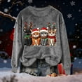 thumbnail image 4 of Women's Fuzzy Christmas Sweatshirt Long Sleeve Crewneck Print Holiday Pullover Top Gray-3 S, 4 of 4