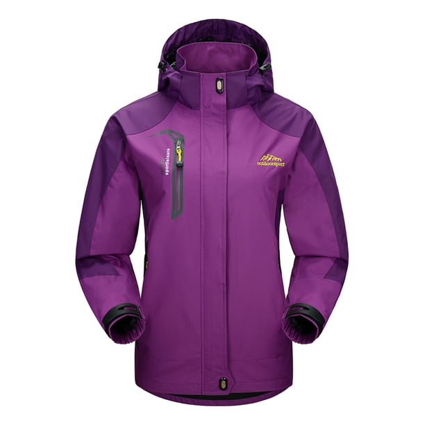 Chaqueta Irfora Lixada chaqueta impermeable impermeable a prueba de viento ropa deportiva senderismo al aire libre que viaja deportes de ciclo desmontable capa con capucha para las mujeres Irfora Chaqueta