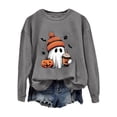 thumbnail image 2 of Vintage Washed Graphic Crewneck Sweatshirt for Women Witchy Vibes Aesthetic Tops Perfect for Trick or Treat Autumn Party, 2 of 4