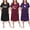 Set9, variant on FEREMO 3 Pack Nightgowns for Women Plus Size V Neck Printed Sleepwear Loose Comfy Night Gown