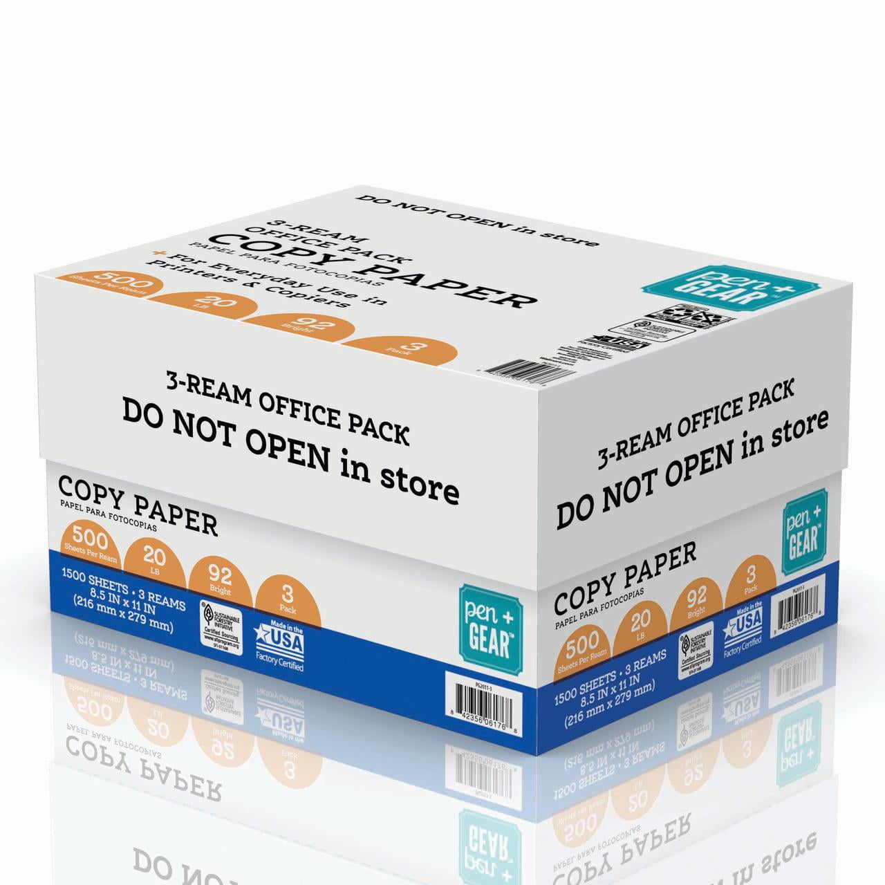Pen gear standard multipurpose paper 3 reams lot 500 sheets each office