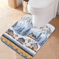 thumbnail image 2 of Yayeee Bath Rug for Bathroom Floor Non Slip Rectangle Fluffy Soft Absorbent Mat, 16"x24", Winter Village, 2 of 7