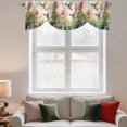 thumbnail image 3 of Tie Up Valances for Windows, Hummingbird Red Floral Adjustable Valance Curtains Window Treatment for Living Room/Bedroom, Rustic Botanical Green Ombre Rod Pocket Kitchen Curtains & Drapes 42x12 Inch, 3 of 9