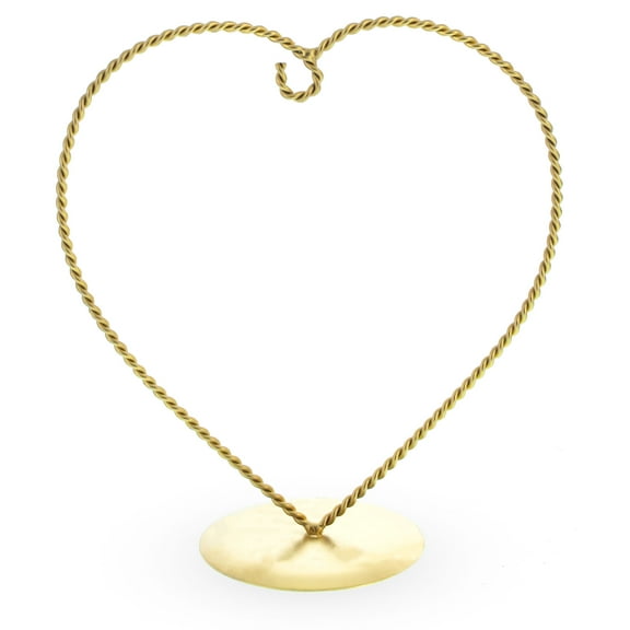 Heart-Shaped Twisted Gold Metal Ornament Display Stand 6.2 Inches (Poland)