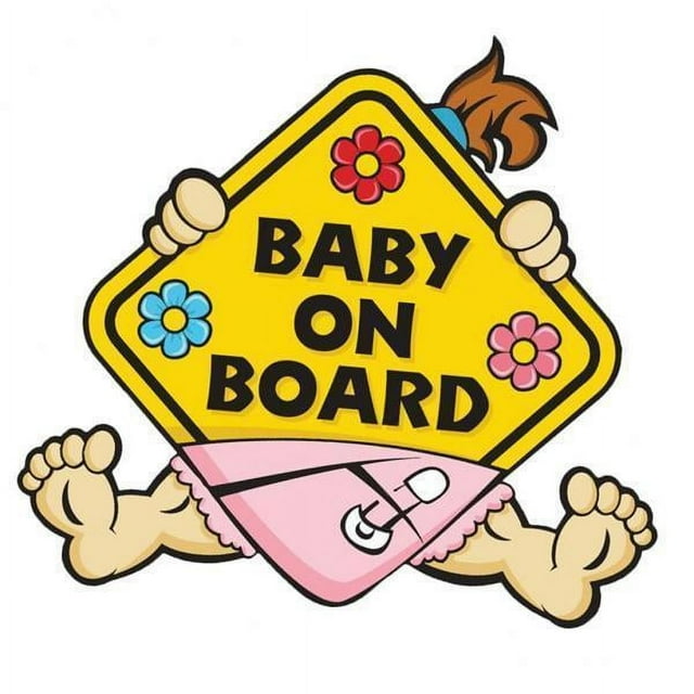 Almencla 3-6pack Baby on Board Warning Sign Car Decal Vinyl Warning Sticker 4 Pcs